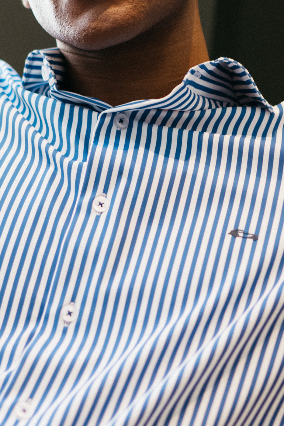 Camisa en tejido de rayas antiarrugas