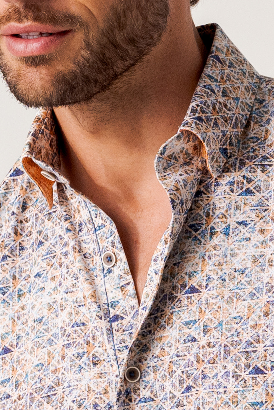 Camisa estampado geométrico manga corta