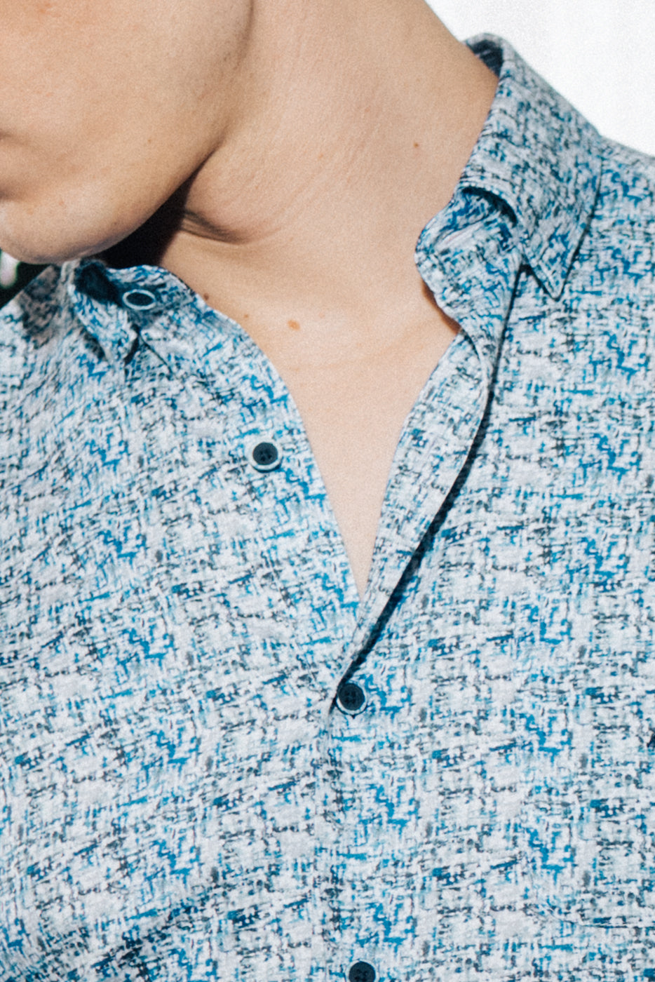 Camisa estampado azul slim fit