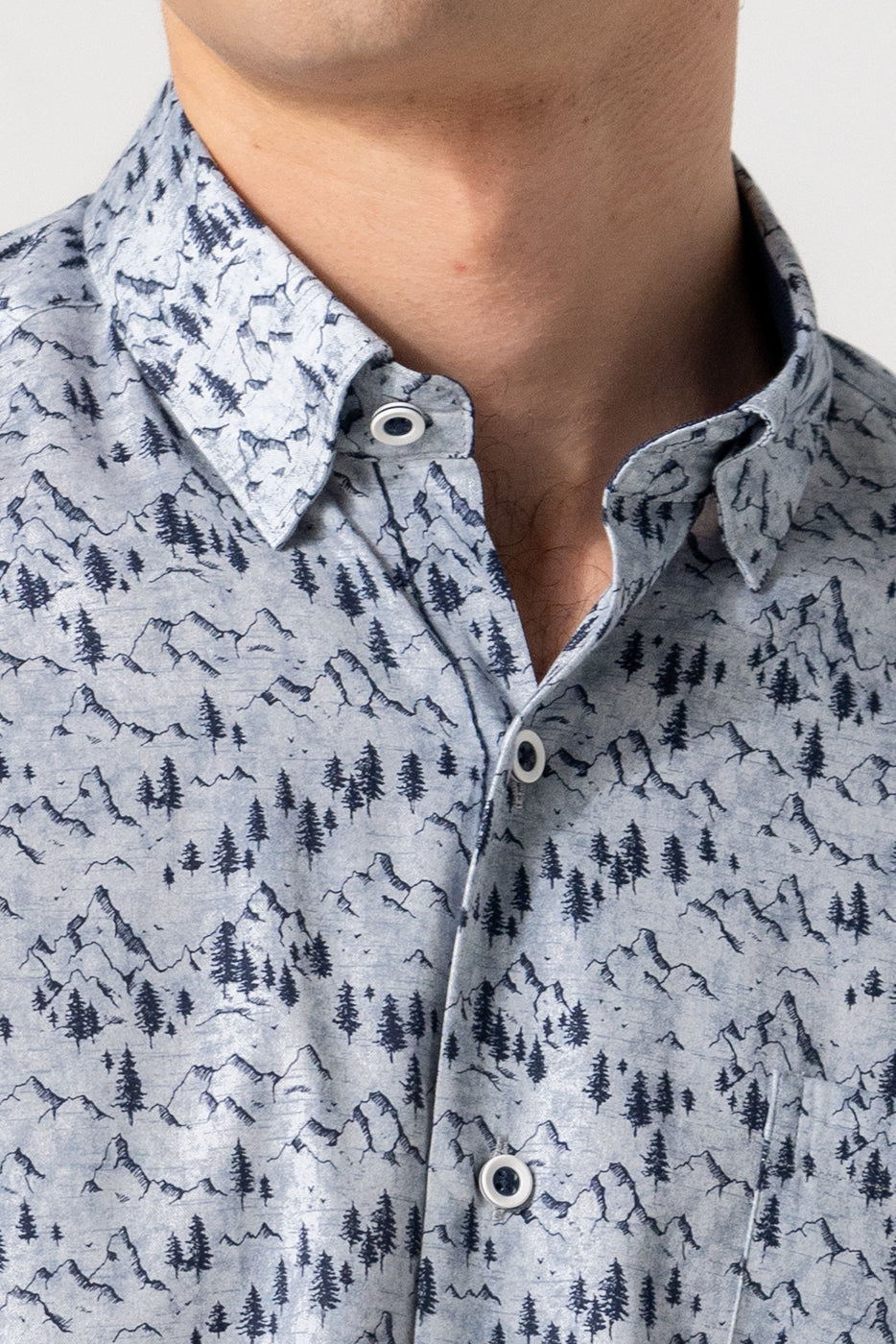Camisa hombre slim fit estampado montañas