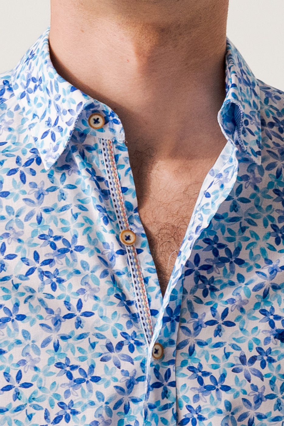 Camisa de voile de algodón estampada de flores