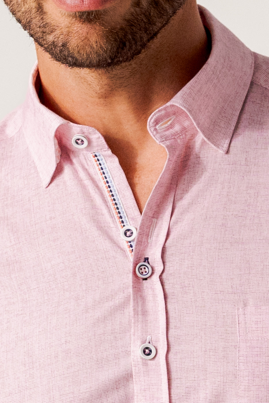 Camisa manga larga estampado símil cuadritos