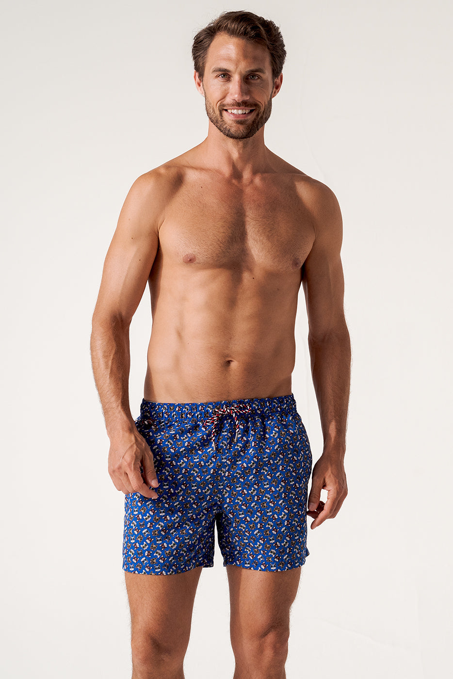 Bañador hombre estampado perros con gafas de sol