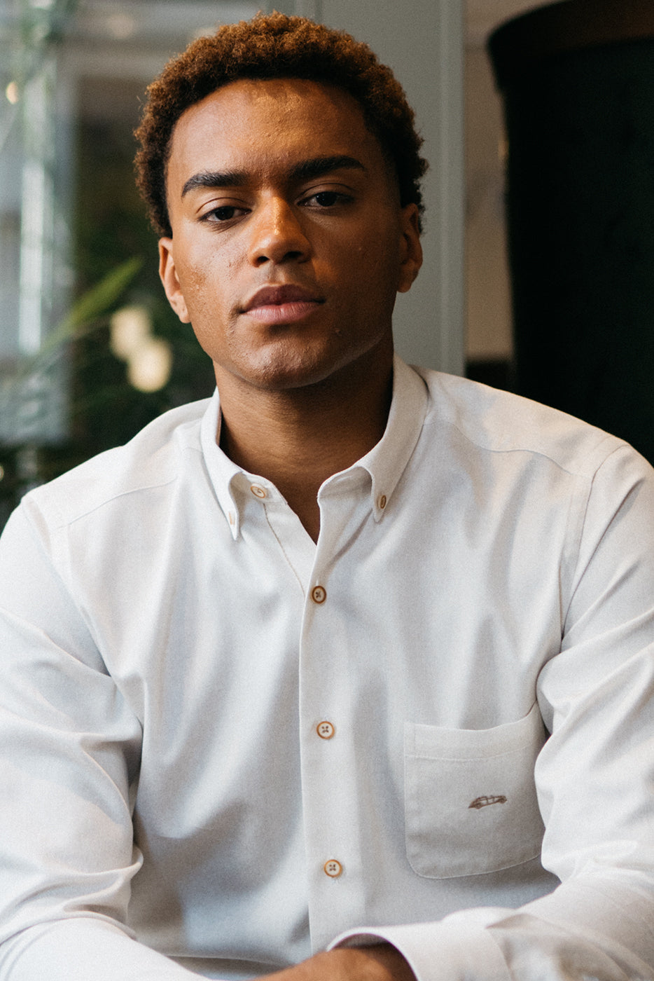 Camisa regular fit mini puntitos estampados