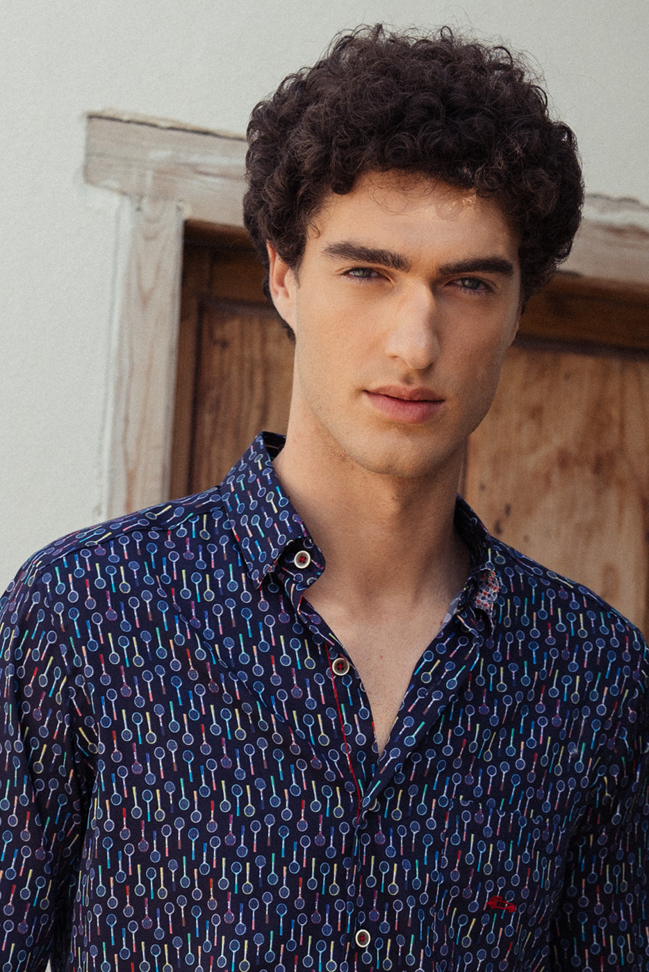 Camisa manga larga estampado raquetas de tenis clásicas