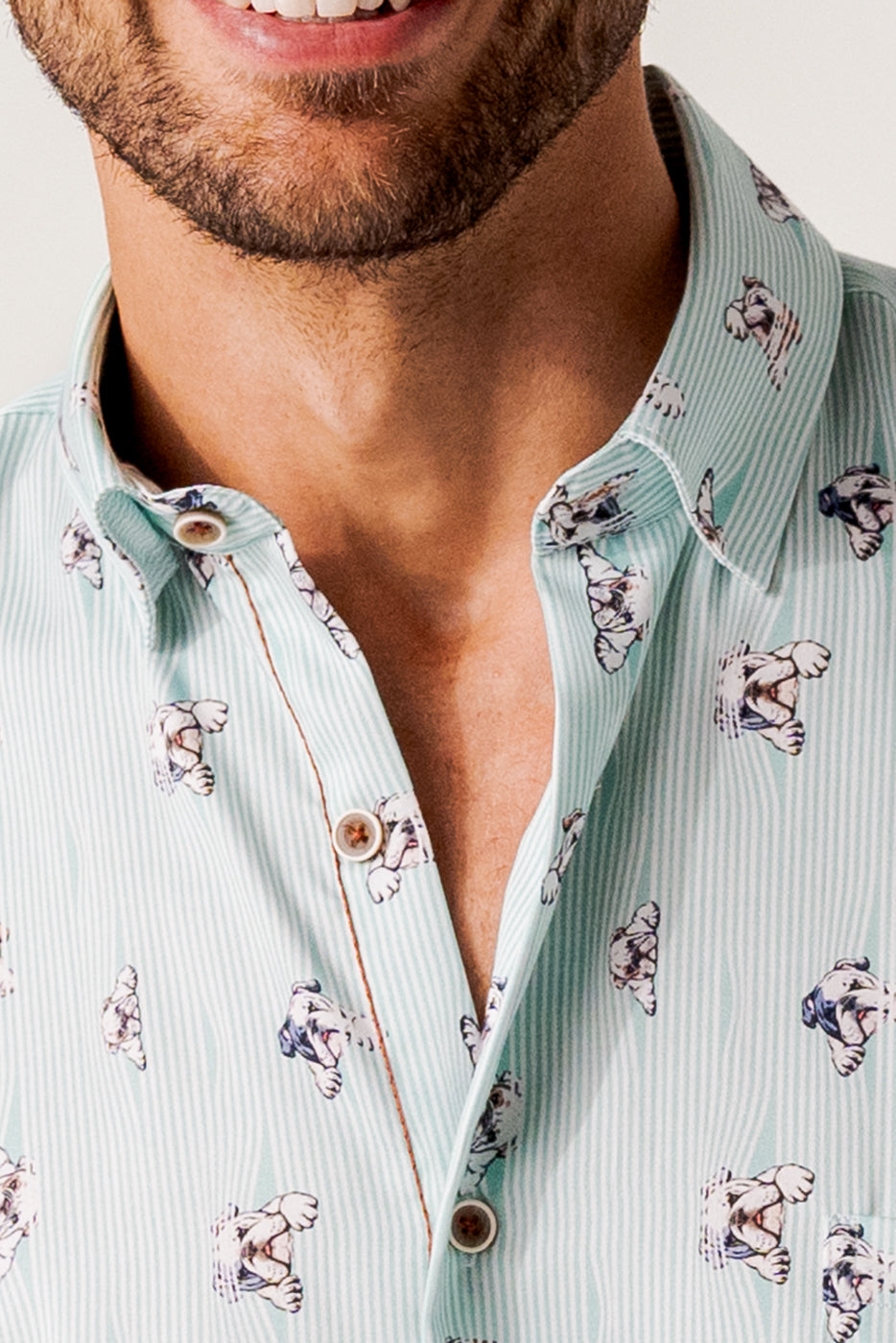 Camisa manga corta bulldogs y rayas