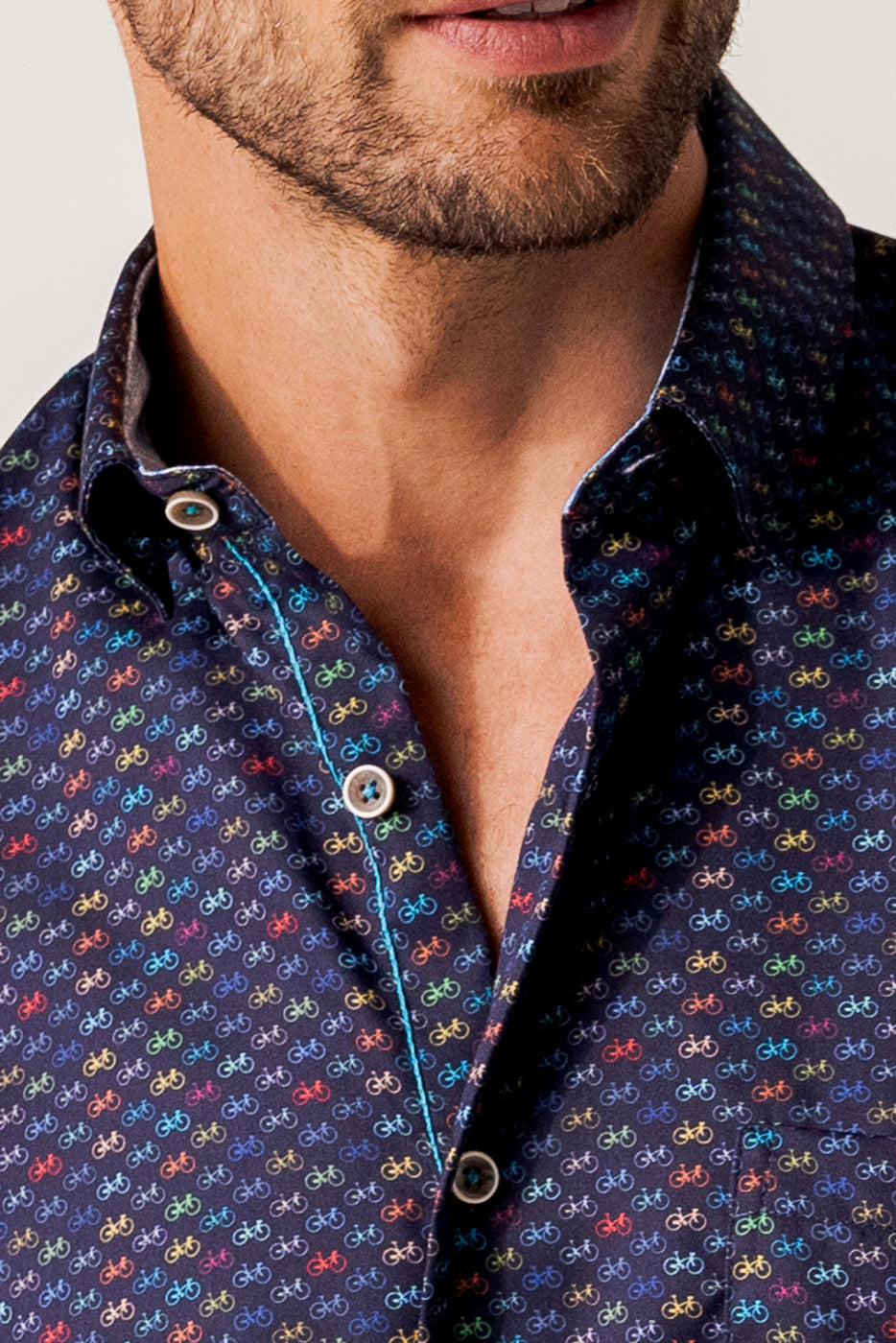 Camisa regular fit manga corta bicicletas