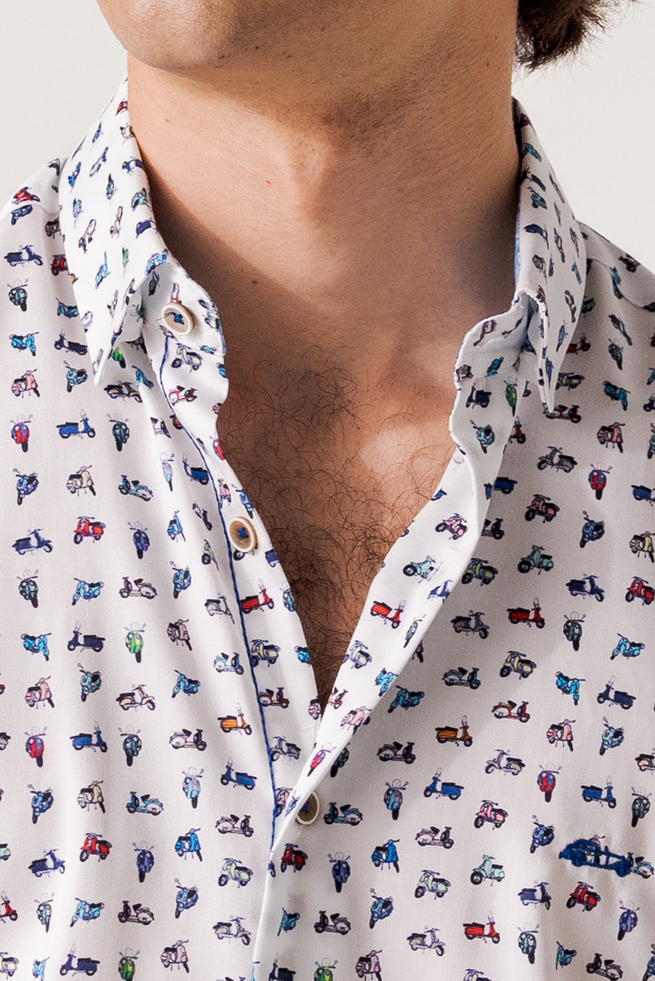 Camisa estampada motocicletas manga larga