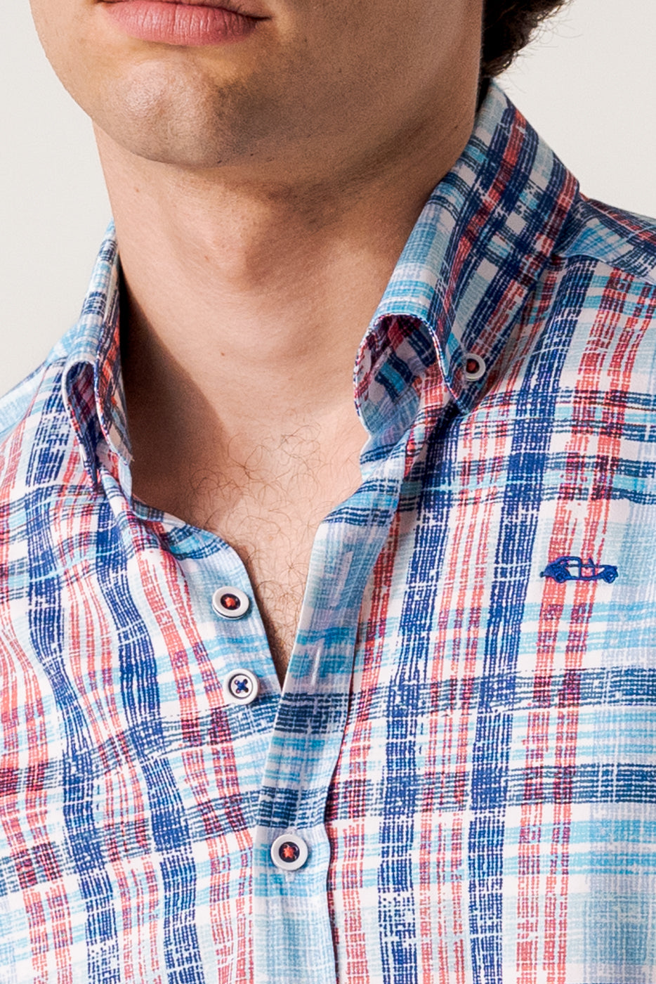 Camisa regular fit manga larga cuadros