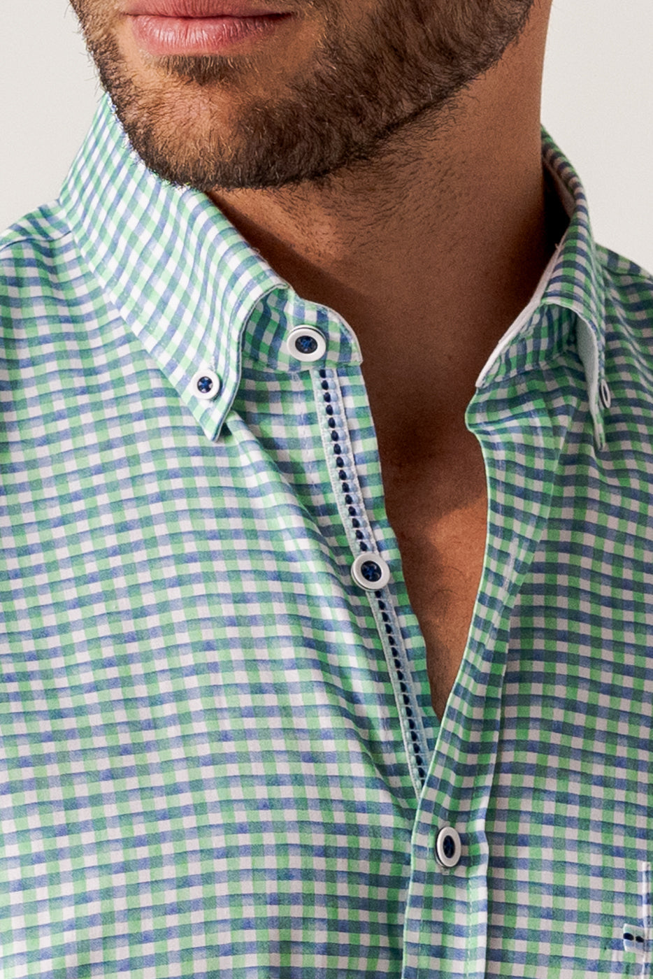 Camisa cuadro vichy manga corta