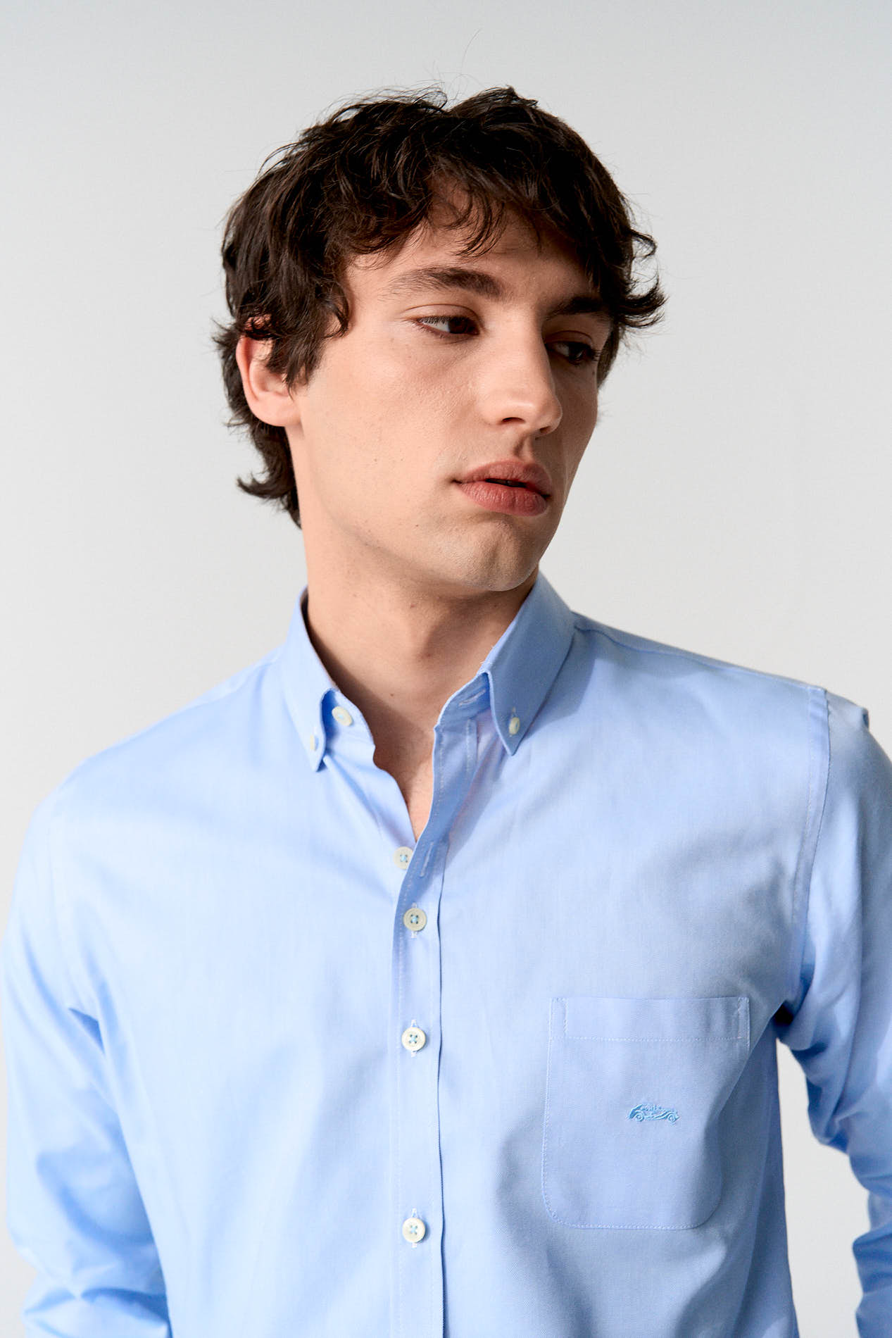 Camisa oxford celeste 100% algodón