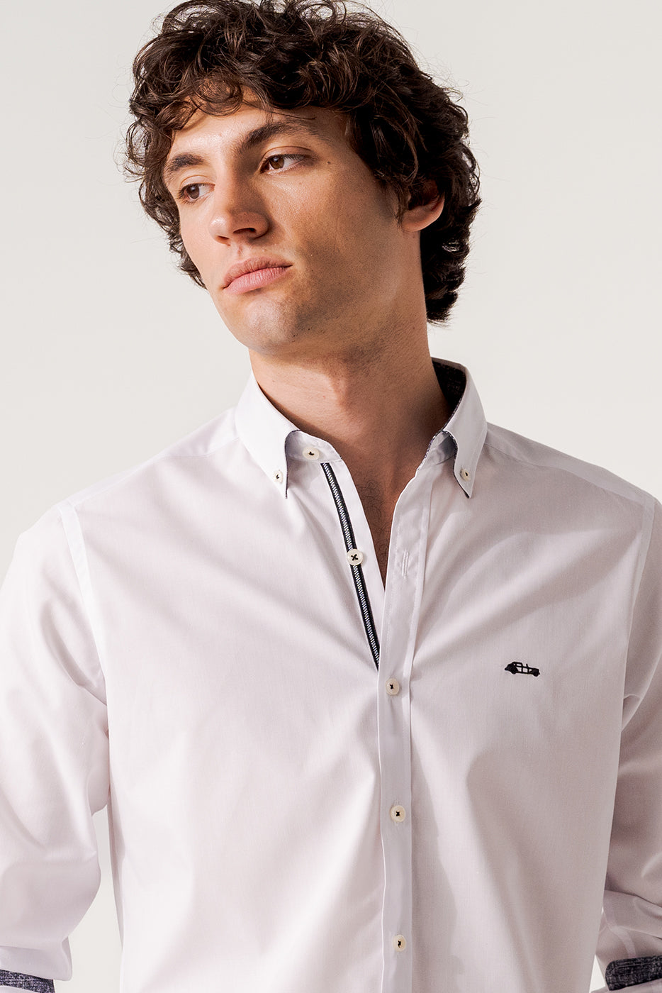 Camisa para hombre stretch color blanco