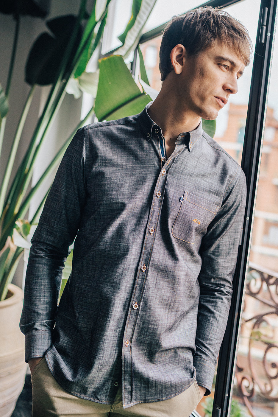 Camisa vaquera hombre con bolsillo