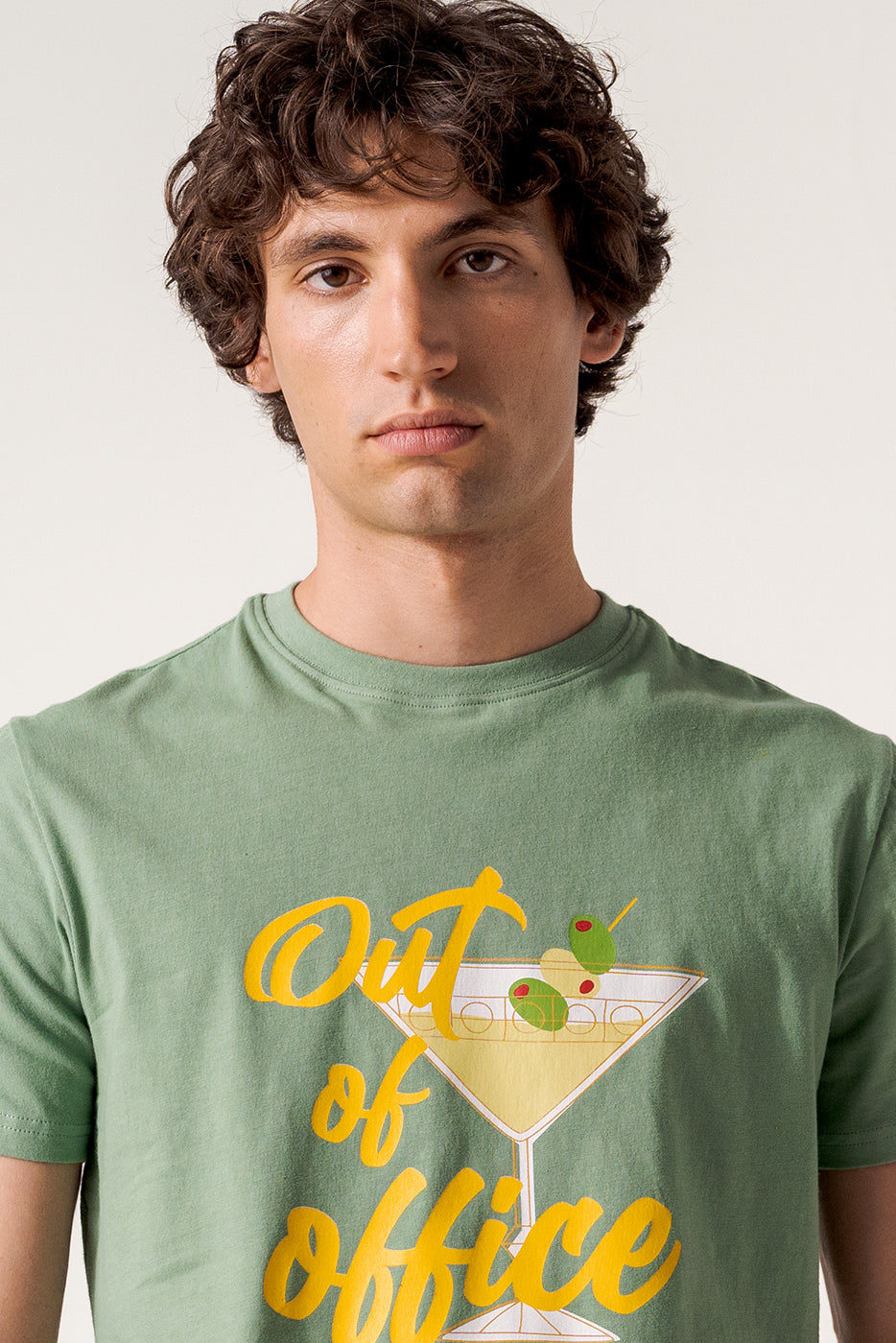 Camiseta hombre algodón verde