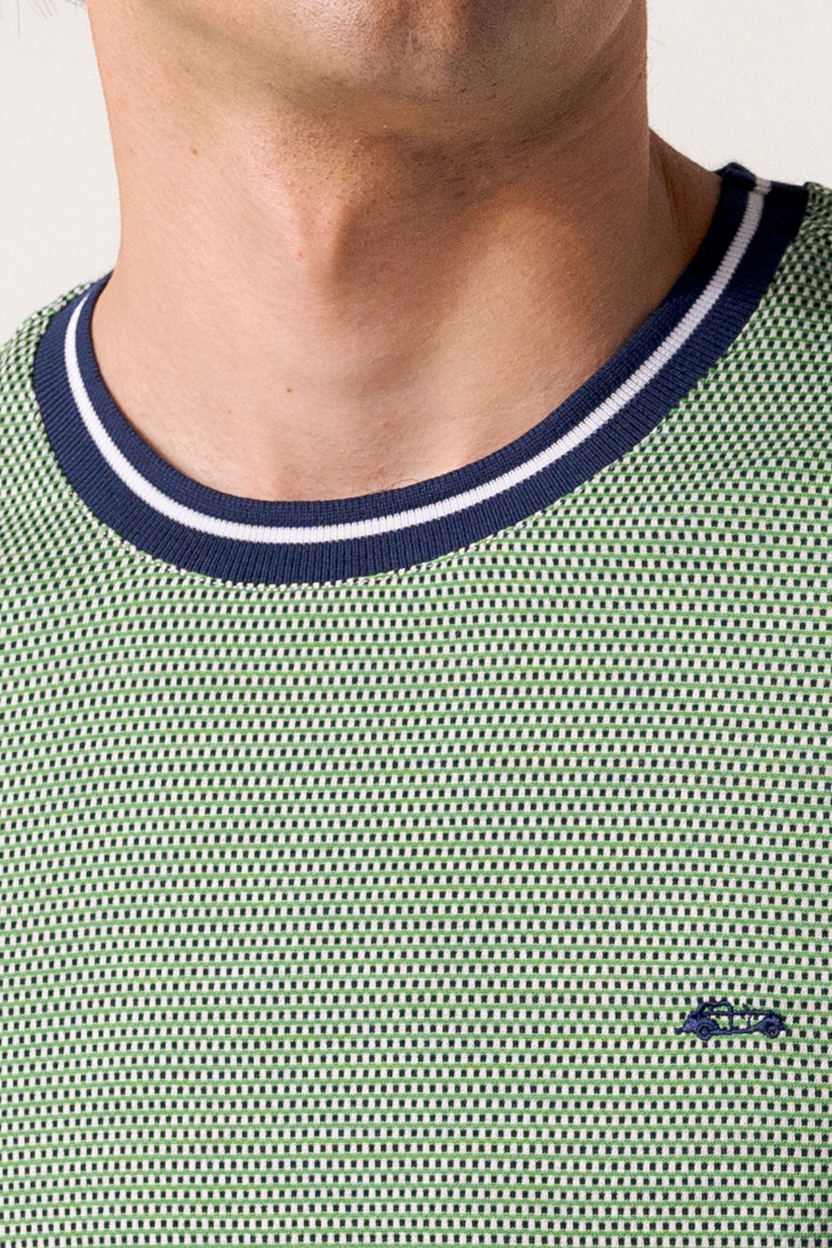 Camiseta manga corta tejido jacquard verde